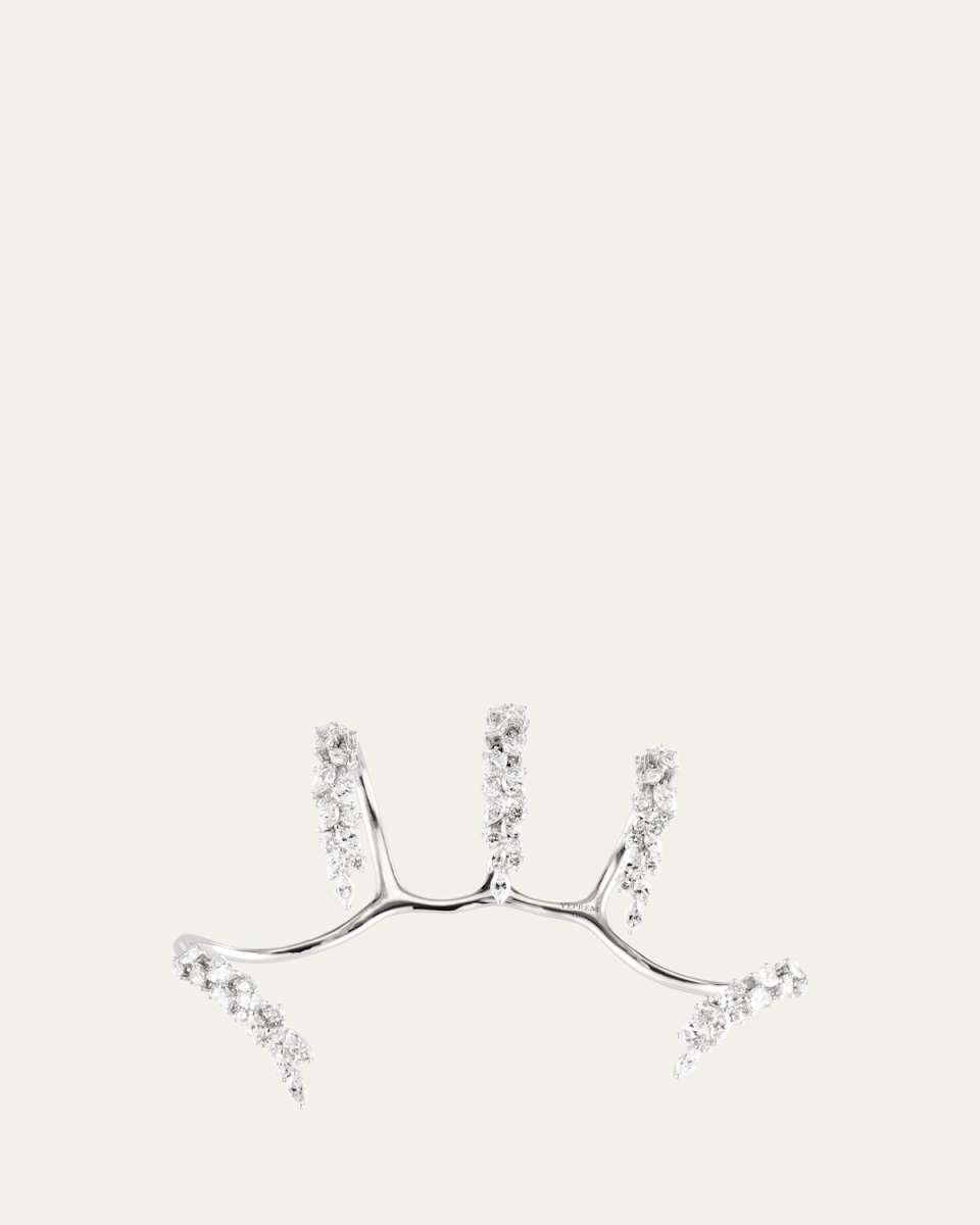 18K White Gold Round and Marquise Diamond Claw Handpiece